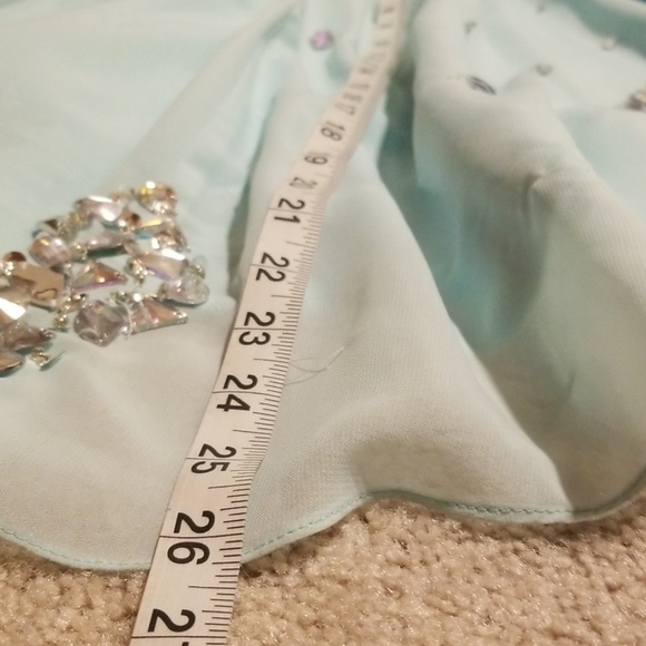 Jeweled Mermaid Mint Color Size 14 Prom Dress - Picture 8 of 8